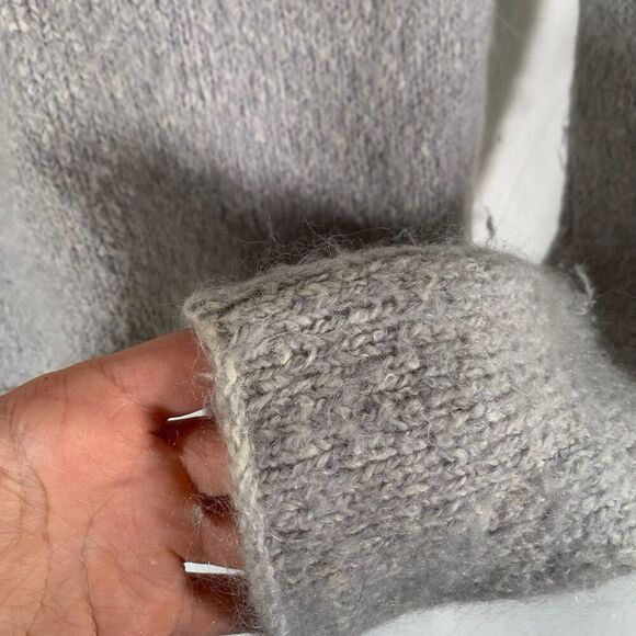 Banana Republic Mohair Wool Blend Sweater Women's Medium Grey Knit Turtleneck - Picture 7 of 9